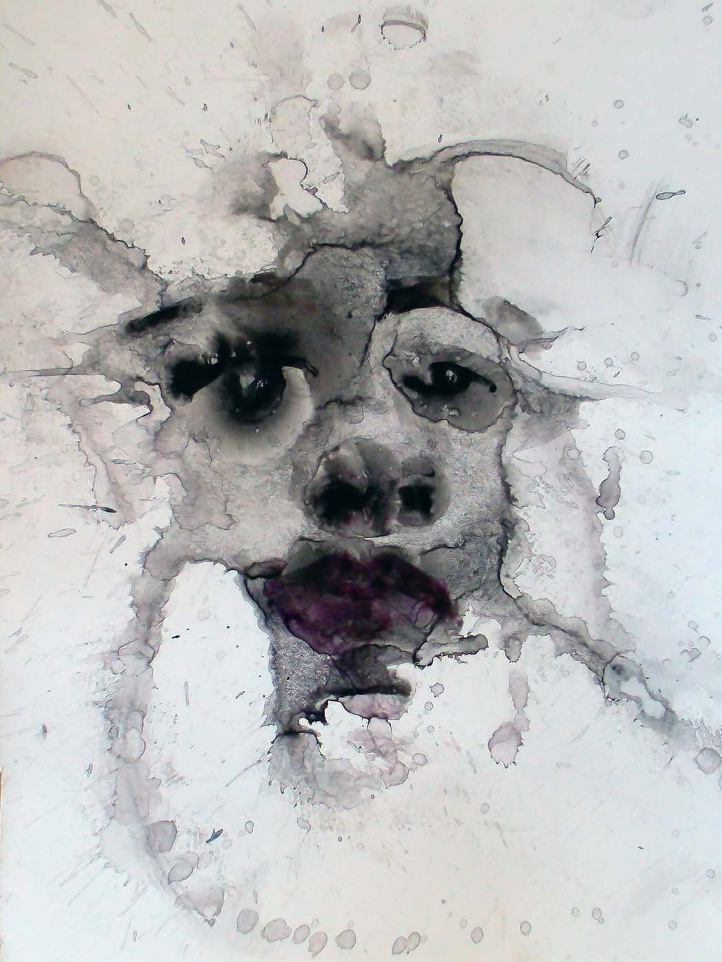 A dissolved ink portrait.